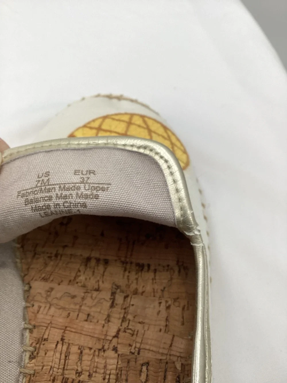 Circus by Sam Edelman White Canvas Slip-On Espadrilles with Yellow Pineapple